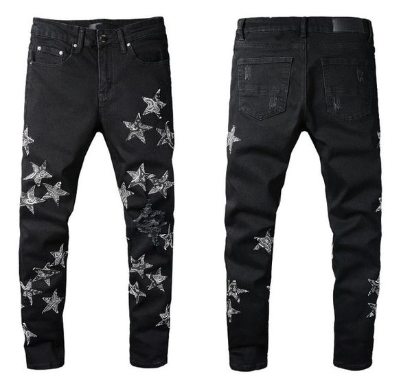 mens jeans fashion pentagram patch black jeans slim pants casual trousers big size 29402111284, Blue
mens jeans fashion pentagram patch black jeans slim pants casual trousers big size 29402111284, Blue