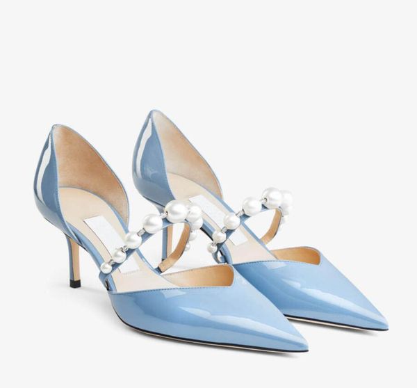 luxury women sandal pumps aurelie 65mm heeled patent sandals pearl strap bride pump wedding party dress shoe pointy, Black
luxury women sandal pumps aurelie 65mm heeled patent sandals pearl strap bride pump wedding party dress shoe pointy, Black