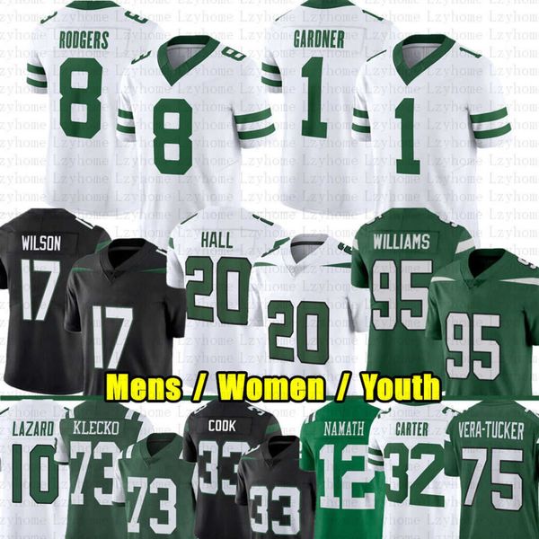 aaron rodgers ahmad sauce gardner custom football jersey breece hall garrett wilson quinnen williams joe klecko allen lazard cj mosley joe k, Black;red
aaron rodgers ahmad sauce gardner custom football jersey breece hall garrett wilson quinnen williams joe klecko allen lazard cj mosley joe k, Black;red