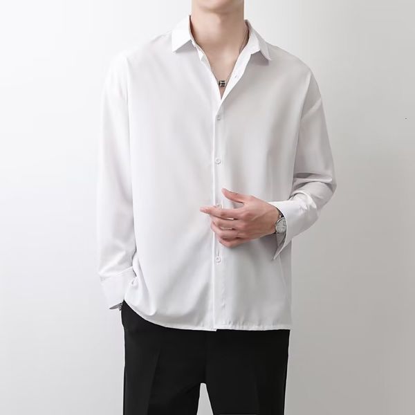 men's casual shirts mature men clothing 2023 autumn cuban neck shirt for solid color fashion loose drop long sleeve mens dress 230822, White;black
men's casual shirts mature men clothing 2023 autumn cuban neck shirt for solid color fashion loose drop long sleeve mens dress 230822, White;black