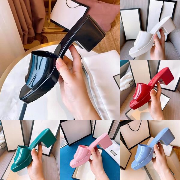 women high heels slippers candy colors rubber solid jelly sandals summer beach slides flip flops slipper with dust bag, Black
women high heels slippers candy colors rubber solid jelly sandals summer beach slides flip flops slipper with dust bag, Black