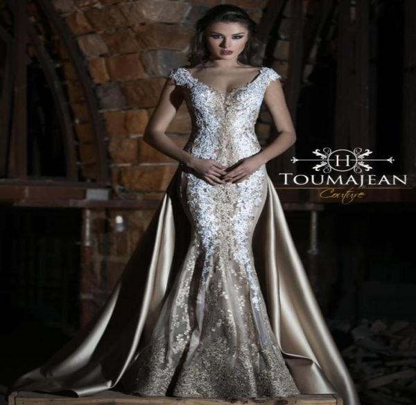 toumajean champagne mermaid prom dresses v neck lace applique beads with detachable train evening gowns plus size formal party dre6217666, Black
toumajean champagne mermaid prom dresses v neck lace applique beads with detachable train evening gowns plus size formal party dre6217666, Black