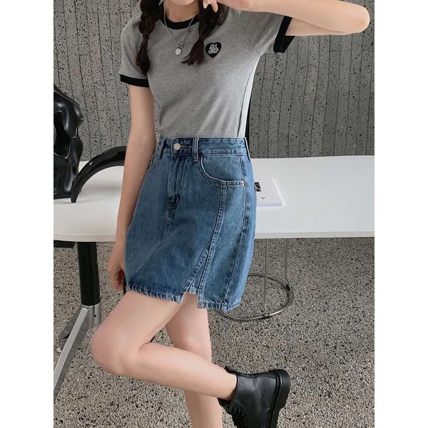 summer culottes skirts womens style slim and versatile short skirt retro denim a line half length anti revealing, Black
summer culottes skirts womens style slim and versatile short skirt retro denim a line half length anti revealing, Black