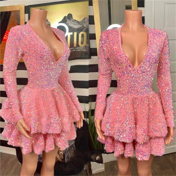 sparkly sequins pink short prom dresses for black girls mini cocktail birthday party dress gowns vestidos de gala robe de soiree
sparkly sequins pink short prom dresses for black girls mini cocktail birthday party dress gowns vestidos de gala robe de soiree