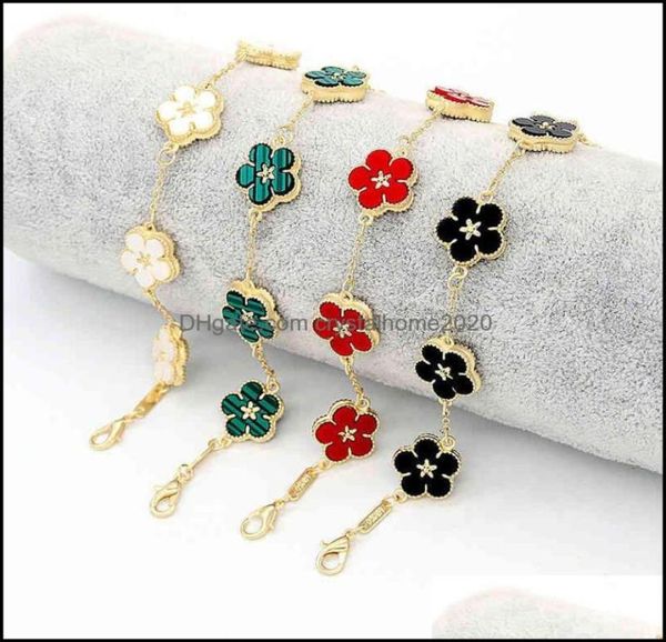link chain trendy vintage charm clover bracelet colorf ladies 5 plum bossom flowers bangles jewelry for women drop delivery 2021 b6320904, Black
link chain trendy vintage charm clover bracelet colorf ladies 5 plum bossom flowers bangles jewelry for women drop delivery 2021 b6320904, Black