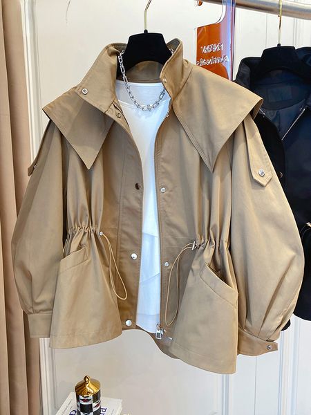 womens trench coats womens khaki hoodie spring and autumn casual waterproof windproof long sleeve drawstring zipper jacket women coat 230822, Tan;black
womens trench coats womens khaki hoodie spring and autumn casual waterproof windproof long sleeve drawstring zipper jacket women coat 230822, Tan;black