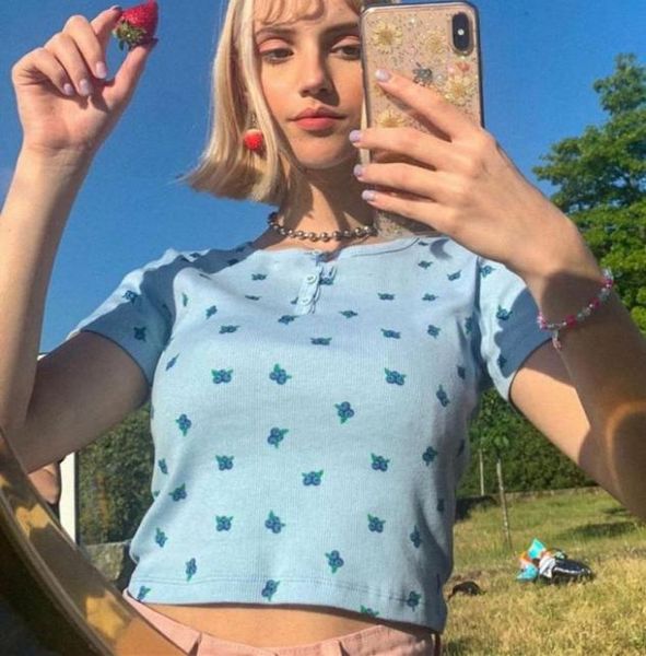 women039s tshirt chic blueberry cute retro t shrits brand quality buttons oneck crop women 2021summer preppy colleg2263173, White
women039s tshirt chic blueberry cute retro t shrits brand quality buttons oneck crop women 2021summer preppy colleg2263173, White