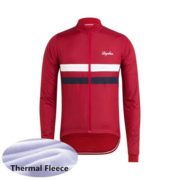 Image of RAPHA Team Mens Winter thermal Fleece Cycling Jersey Long Sleeve Racing Shirts MTB Bicycle Tops Bike Uniform Outdoor Sportswear S23153