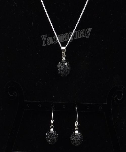 10mm black disco ball pendant earrings and necklace for girls rhinestone jewellery set 10 sets whole1861412, Silver
10mm black disco ball pendant earrings and necklace for girls rhinestone jewellery set 10 sets whole1861412, Silver
