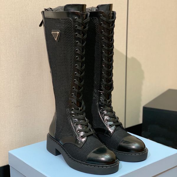 triangle brushed leather and mesh knee boots flat heel pointed toe boot women's luxury designers fashion casual western shoes factory f, Black
triangle brushed leather and mesh knee boots flat heel pointed toe boot women's luxury designers fashion casual western shoes factory f, Black