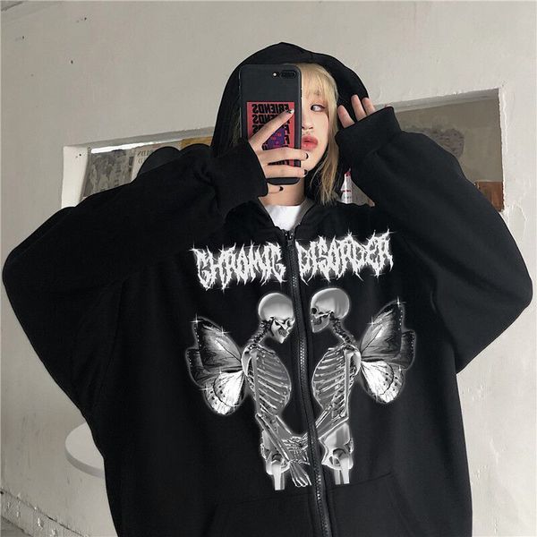 men's hoodies sweatshirts y2k clothes zip up hoodies women gothic punk zipper sweatshirts hip hop streetwear men oversize casual hoody, Black
men's hoodies sweatshirts y2k clothes zip up hoodies women gothic punk zipper sweatshirts hip hop streetwear men oversize casual hoody, Black