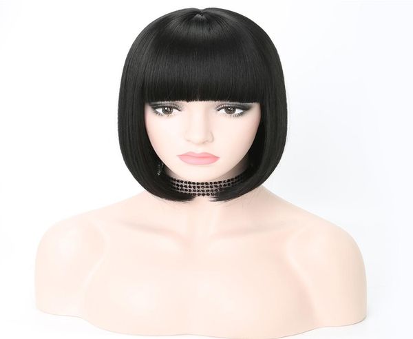 short synthetic bob wigs with bangs for women straight black heat resistant cosplay costume wig 14 color8373330
short synthetic bob wigs with bangs for women straight black heat resistant cosplay costume wig 14 color8373330
