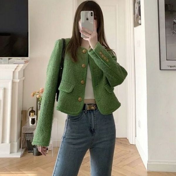 women s jackets runway fall korean clothes brand luxury chic tweed woolen green coat fashion suit jacket casaco outwear 230822, Black;brown
women s jackets runway fall korean clothes brand luxury chic tweed woolen green coat fashion suit jacket casaco outwear 230822, Black;brown