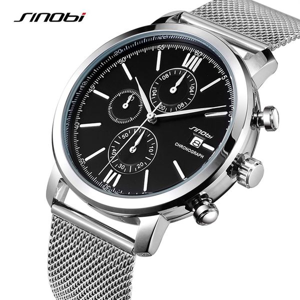sinobi men watches sports chronograph men's wrist watches with week display date full steel brand luxury relogio masculin306d, Slivery;brown
sinobi men watches sports chronograph men's wrist watches with week display date full steel brand luxury relogio masculin306d, Slivery;brown