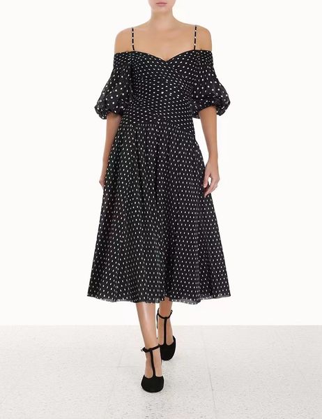 basic & casual dresses european luxury designer 2023 polka dot strap dress, Black;gray
basic & casual dresses european luxury designer 2023 polka dot strap dress, Black;gray