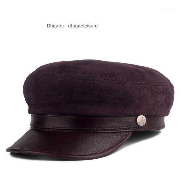 berets men's spring and autumn sheepskin flat hat navy korean leather thin section british student cap female tide, Blue;gray
berets men's spring and autumn sheepskin flat hat navy korean leather thin section british student cap female tide, Blue;gray