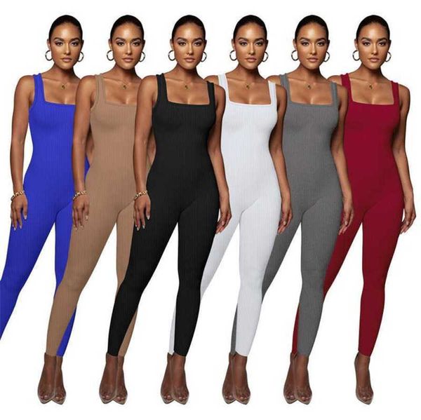 women jumpsuits designer 2023 solid color sleeveless vest threaded square neck open back buttocks slim fitting rompers 6 colours, Black;white
women jumpsuits designer 2023 solid color sleeveless vest threaded square neck open back buttocks slim fitting rompers 6 colours, Black;white