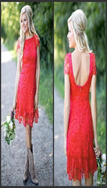 2019 new red full lace short knee length bridesmaid dresses country style crew neck cap sleeves mini backless bridesmaids dr2338437, White;pink 
2019 new red full lace short knee length bridesmaid dresses country style crew neck cap sleeves mini backless bridesmaids dr2338437, White;pink