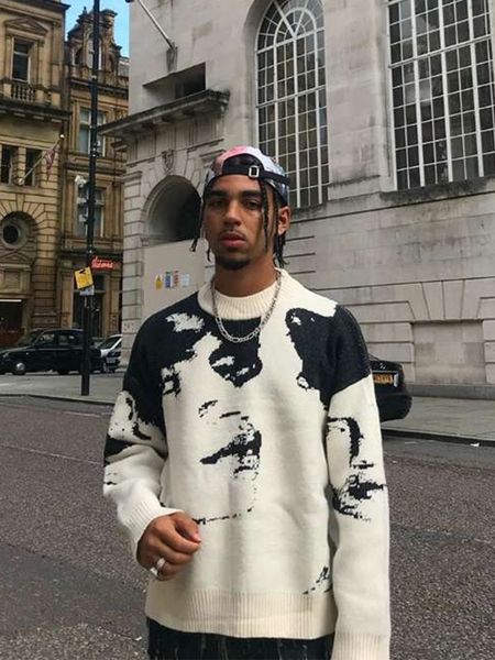 men's sweaters y2k sweater men's autumn winter casual hip hop face harajuku punk rock jumper knitted women sweater man pullover s, White;black
men's sweaters y2k sweater men's autumn winter casual hip hop face harajuku punk rock jumper knitted women sweater man pullover s, White;black