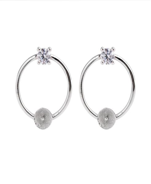 circle earring pearl mountings 925 sterling silver set prongs round cut clear white zircon 5 pairs9818872, Slivery;crystal
circle earring pearl mountings 925 sterling silver set prongs round cut clear white zircon 5 pairs9818872, Slivery;crystal