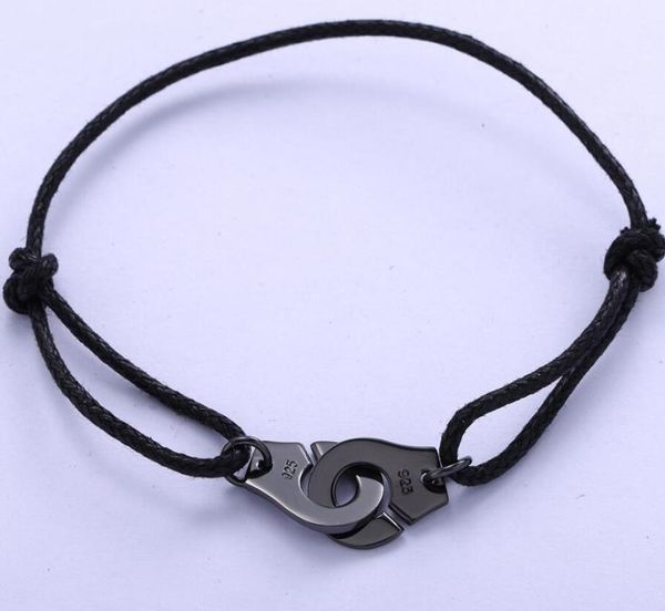 925 sterling silver black rope menottes handcuffs bracelet for women ps10162760323
925 sterling silver black rope menottes handcuffs bracelet for women ps10162760323