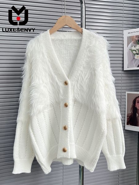 womens sweaters luxe white mink cashmere cardigan sweater women autumn winter loose lazy gentle soft 230822, White;black
womens sweaters luxe white mink cashmere cardigan sweater women autumn winter loose lazy gentle soft 230822, White;black