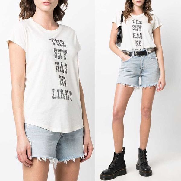 23ss zadig voltaire designer t shirt women's t-shirts summer new french style zv english letter floral print cotton white slim women�
23ss zadig voltaire designer t shirt women's t-shirts summer new french style zv english letter floral print cotton white slim women�