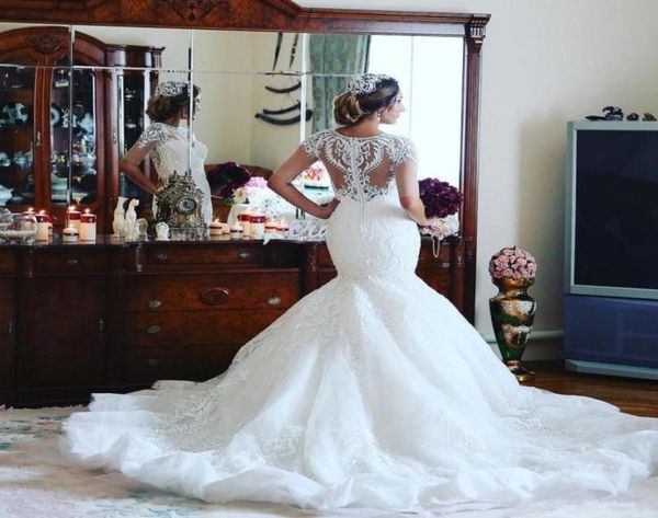 mermaid wedding dresses with lace applique short sleeves back covered buttons african bridal gowns for bride9872240, White
mermaid wedding dresses with lace applique short sleeves back covered buttons african bridal gowns for bride9872240, White