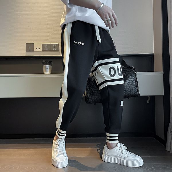 men's pants autumnwinter fashion casual sports harlan strap waist streetwear apparel letter printing colored 230822, Black
men's pants autumnwinter fashion casual sports harlan strap waist streetwear apparel letter printing colored 230822, Black