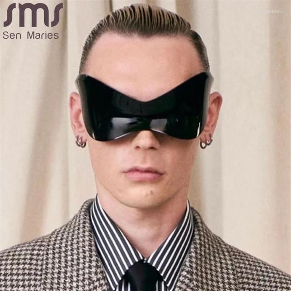 sunglasses oversized punk sport futuristic women y2k brand designer sun glasses men fashion rimless silver eyewear goggle oculos264z, White;black
sunglasses oversized punk sport futuristic women y2k brand designer sun glasses men fashion rimless silver eyewear goggle oculos264z, White;black