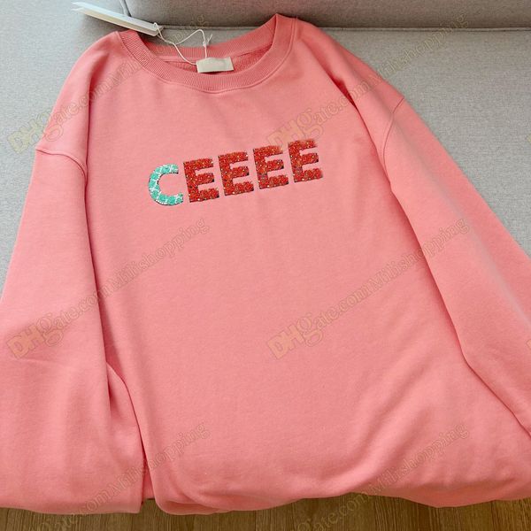 women oversized ce studded hoodies designer pink letter hoodie cotton long sleeve, Black
women oversized ce studded hoodies designer pink letter hoodie cotton long sleeve, Black