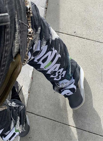 asap rocky high street english embroidery holes ragged black jeans knife cut pants men9408215, Blue
asap rocky high street english embroidery holes ragged black jeans knife cut pants men9408215, Blue