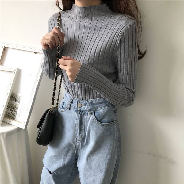 women's sweaters winter half turtleneck thick sweater women's winter loose pullover undershirt 230822, White;black
women's sweaters winter half turtleneck thick sweater women's winter loose pullover undershirt 230822, White;black