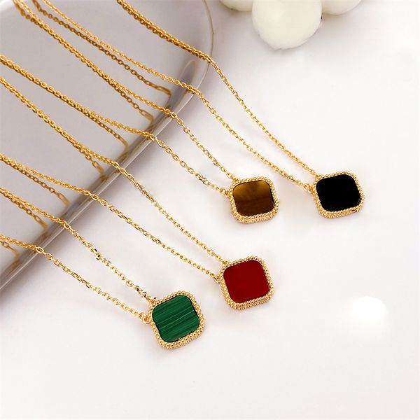 four leaf clover necklace van clover jewelry designers pendant necklaces 18k gold plated stainless steel copper black red agate white shell, Silver
four leaf clover necklace van clover jewelry designers pendant necklaces 18k gold plated stainless steel copper black red agate white shell, Silver
