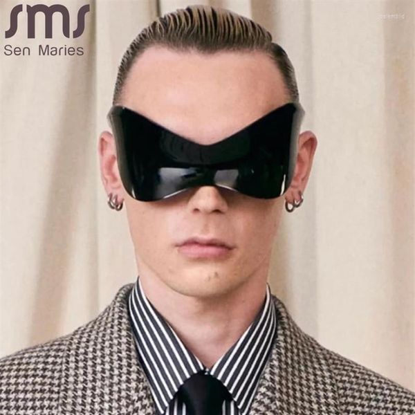 sunglasses oversized punk sport futuristic women y2k brand designer sun glasses men fashion rimless silver eyewear goggle oculos293b, White;black
sunglasses oversized punk sport futuristic women y2k brand designer sun glasses men fashion rimless silver eyewear goggle oculos293b, White;black