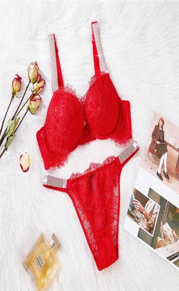 women lace bra set vs rhine letters two-piece intimate diamond push-up elegant ladies q07056022509, Red;black
women lace bra set vs rhine letters two-piece intimate diamond push-up elegant ladies q07056022509, Red;black