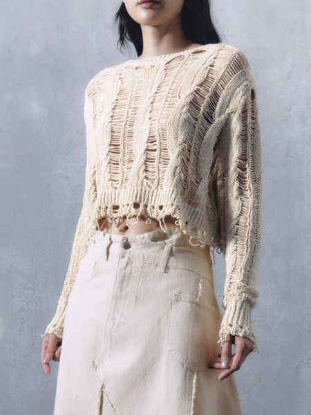 women's sweaters solid perforated women fashion sweater round neck long sleeve slim crop knitwear casual streetwear ladies clothing 20, White;black
women's sweaters solid perforated women fashion sweater round neck long sleeve slim crop knitwear casual streetwear ladies clothing 20, White;black