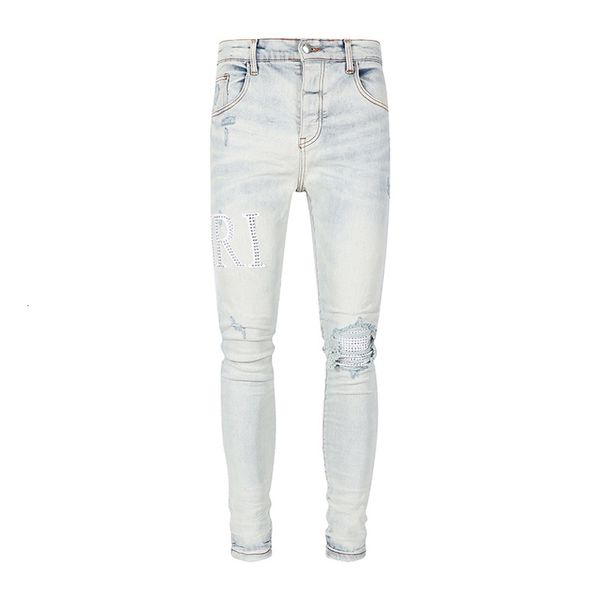men s jeans high street fashion men retro light blue stretch skinny fit ripped beading patched designer hip hop brand pants 230823
men s jeans high street fashion men retro light blue stretch skinny fit ripped beading patched designer hip hop brand pants 230823