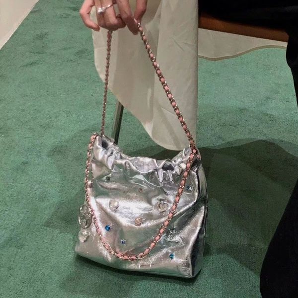 evening bags y2k women bag chains diamonds fashion zipper soft ahoulder handbag crossbody for girls luxury 230823
evening bags y2k women bag chains diamonds fashion zipper soft ahoulder handbag crossbody for girls luxury 230823
