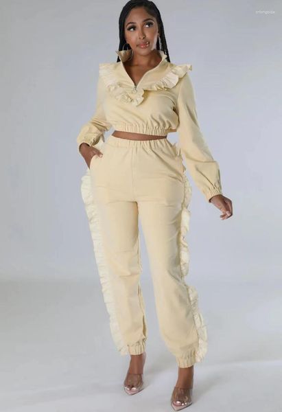 women's two piece pants women vintage rufffles splicing zipper sweatshirt jogger suit set winter autumn tracksuit outfit, White
women's two piece pants women vintage rufffles splicing zipper sweatshirt jogger suit set winter autumn tracksuit outfit, White