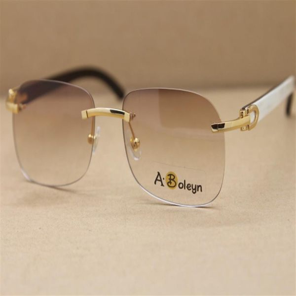 new rimless t8100624 black white buffalo horn sunglasses eyelasses outdoors driving glasses c decoration 18k gold frame glas size295c, White;black
new rimless t8100624 black white buffalo horn sunglasses eyelasses outdoors driving glasses c decoration 18k gold frame glas size295c, White;black