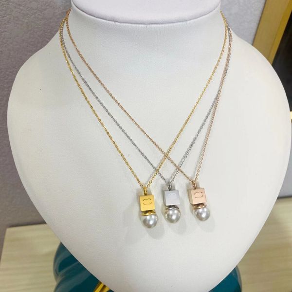 never fade designer necklace woman stainless steel squar pearl pendant luxury jewelry choker valentine day christmas gifts, Silver
never fade designer necklace woman stainless steel squar pearl pendant luxury jewelry choker valentine day christmas gifts, Silver