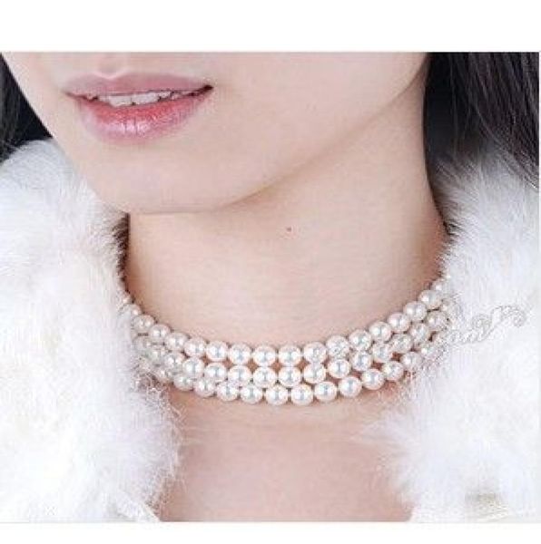 new fine 16quot 3strand 55mm 100 natural white akoya pearls chokers necklace 14k gift box1844110, Black
new fine 16quot 3strand 55mm 100 natural white akoya pearls chokers necklace 14k gift box1844110, Black