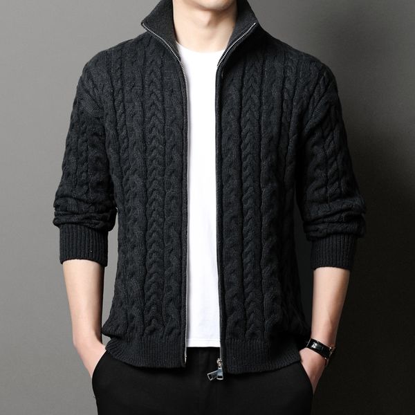 men's sweaters autumn winter sweatercoat men thick warm zipper stand collar cardigan fashion knitted jacket brand mens clothing 230822, White;black
men's sweaters autumn winter sweatercoat men thick warm zipper stand collar cardigan fashion knitted jacket brand mens clothing 230822, White;black