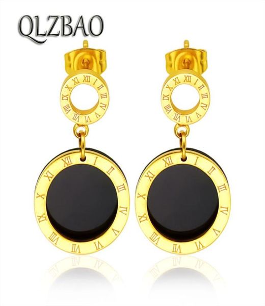 stud qlzbao roman numerals black disc earrings gold color simple temperament stainless steel for woman jewelry9283637, Golden;silver
stud qlzbao roman numerals black disc earrings gold color simple temperament stainless steel for woman jewelry9283637, Golden;silver