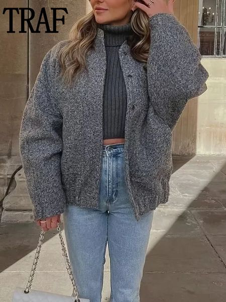 women's jackets traf gray bomber jacket 2023 y2k streetwear tweed faux wool and blends fashion button spring 230822, Black;brown
women's jackets traf gray bomber jacket 2023 y2k streetwear tweed faux wool and blends fashion button spring 230822, Black;brown