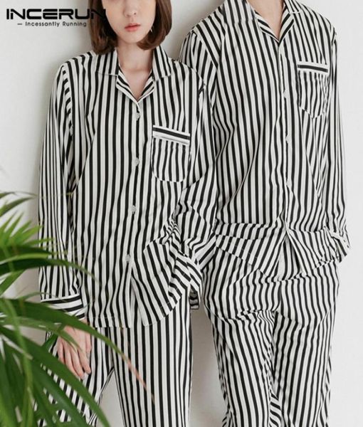 incerun fashion striped couple pajamas sets men long sleeve pants mens sleepwear sets nightwear suits homewear plus size6687322, Black;brown
incerun fashion striped couple pajamas sets men long sleeve pants mens sleepwear sets nightwear suits homewear plus size6687322, Black;brown