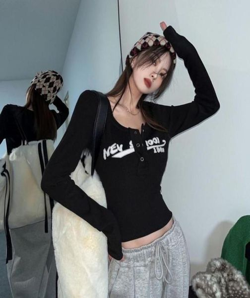 women039s tshirt trendy girl longsleeved retro letter embroidery pattern bottoming shirt spring and autumn chic 812420, White
women039s tshirt trendy girl longsleeved retro letter embroidery pattern bottoming shirt spring and autumn chic 812420, White