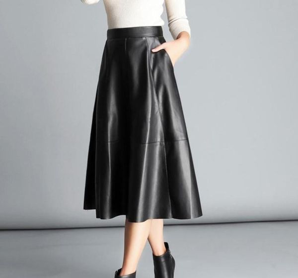leather skirt women soft mixed sheepskin waist black a line 2021 autumn winter office lady long female skirts9773394
leather skirt women soft mixed sheepskin waist black a line 2021 autumn winter office lady long female skirts9773394