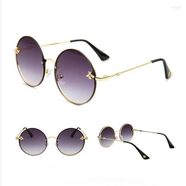 sunglasses luxury round bee women men retro brand designer metal frame oversized shades gafas de sol mujer 2022270b, White;black
sunglasses luxury round bee women men retro brand designer metal frame oversized shades gafas de sol mujer 2022270b, White;black